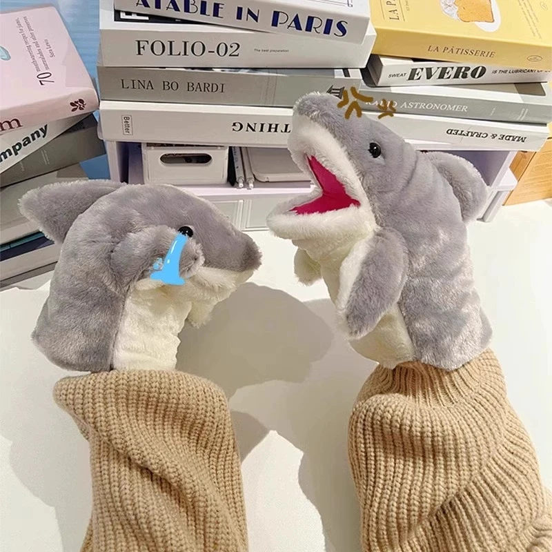 Rosa, blauer Hai, Plüschtier, süßes Paar, Hai-Handpuppe, Gute-Nacht-Geschichte, Leistung, Handpuppe, Kind, Aufklärung, Puppe, Kind, Geschenk