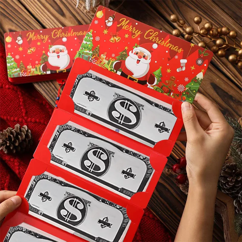 

2Pcs Holiday Red Envelope 10-Slot Christmas Money Bag And Gift Card Clip Perfect For Christmas Birthdays And Thanksgiving