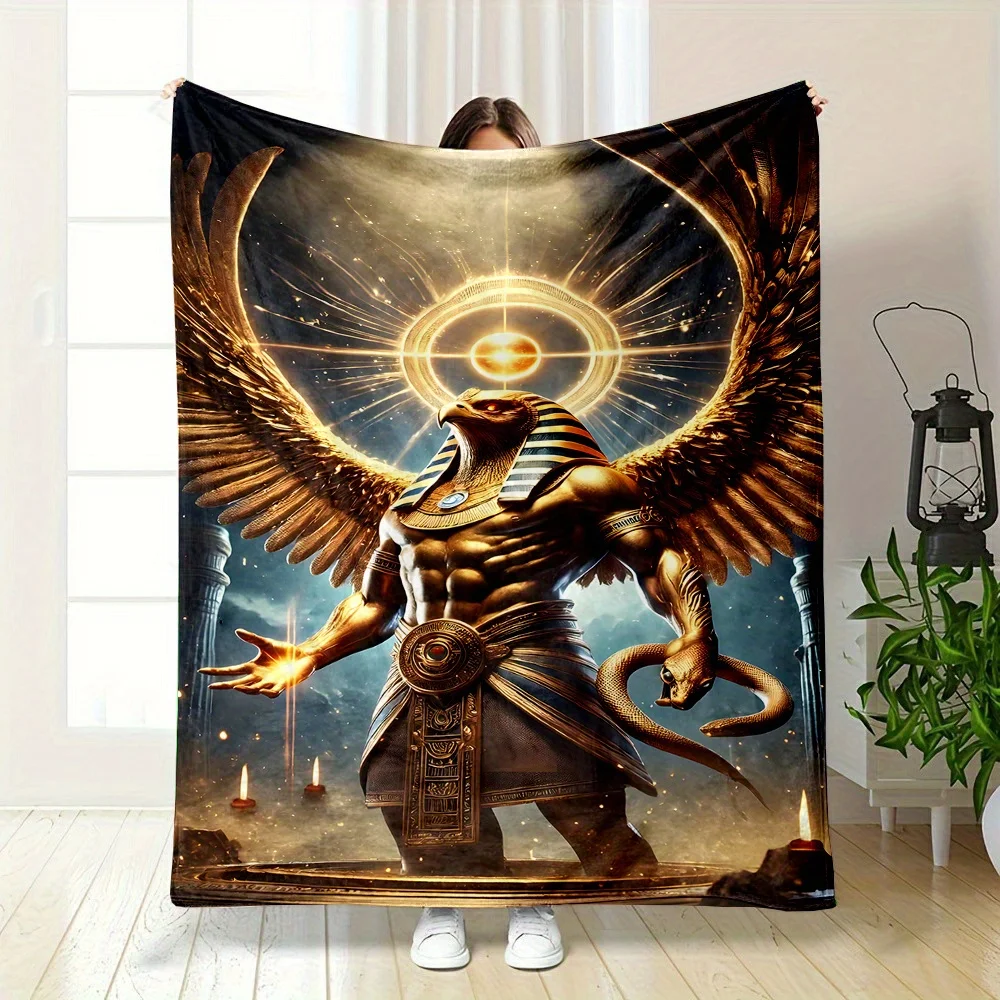 Epic Fantasy Art Throw Blanket Large Mythology Wings Deity Glow Print Couch Decor 150x200cm Bedroom Gift Plush
