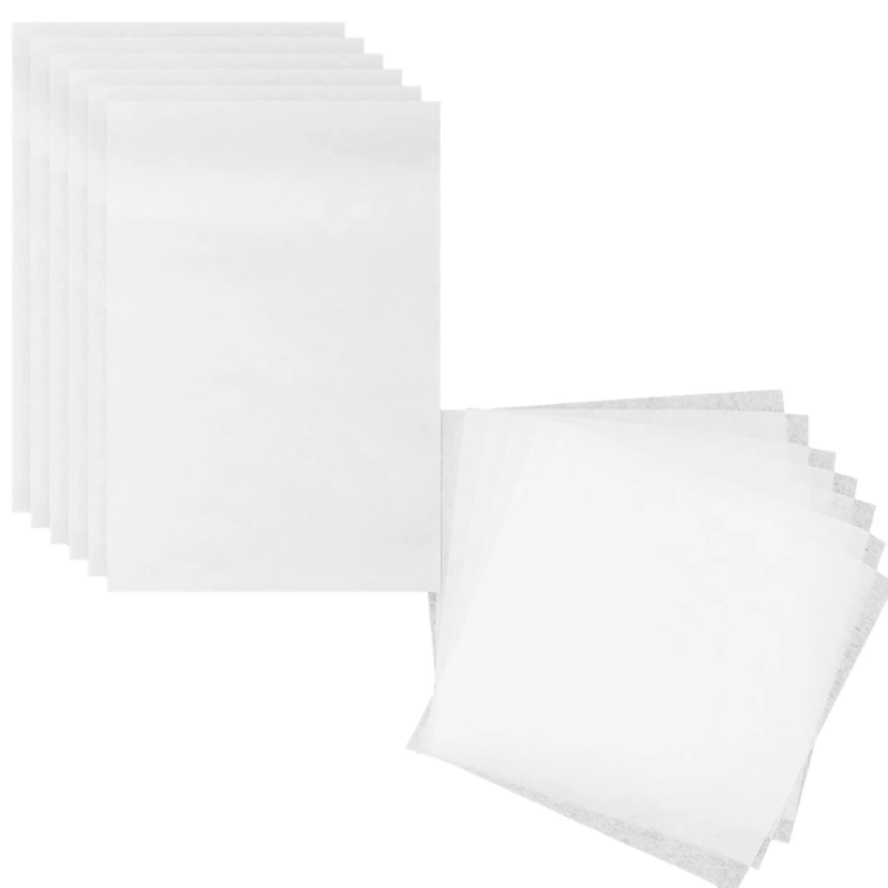 20 Pcs Double Sided Iron On Adhesive Sheets With 100 Pcs Tear Away Machine Embroidery Stabilizer Backing For DIY Craft