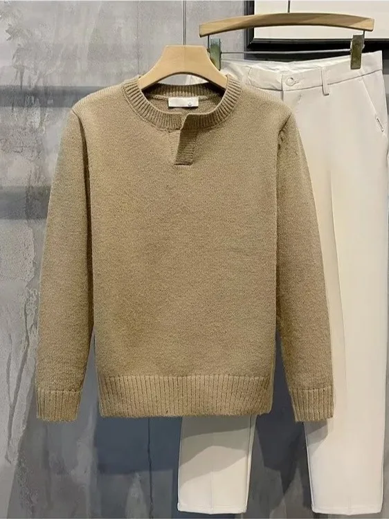 

Soft round Ne Pullover Sweater Men's Color Youth Versatile Trendy Base Layer Knitted irt Autumn Winter New Arrival