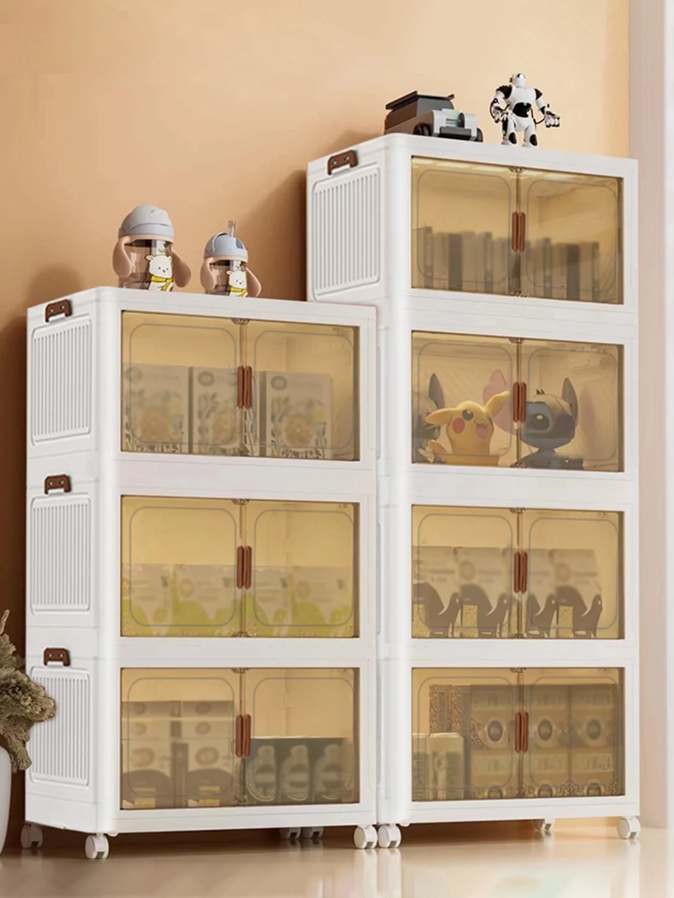 Caixas de armazenamento de plástico de 45-5 camadas com tampas, recipientes de armazenamento empilháveis com rodas, caixas de armazenamento dobráveis, armazenamento dobrável