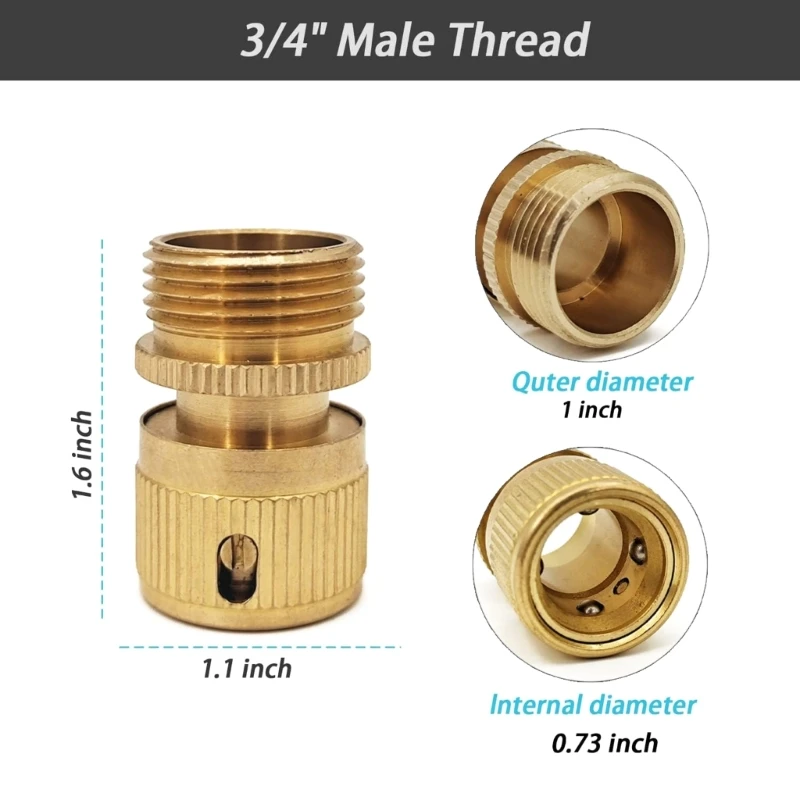 2 pçs jardim quintal 3/4 "conector rápido bronze adaptador torneira do jardim bocal rosca para acessório lavagem do carro