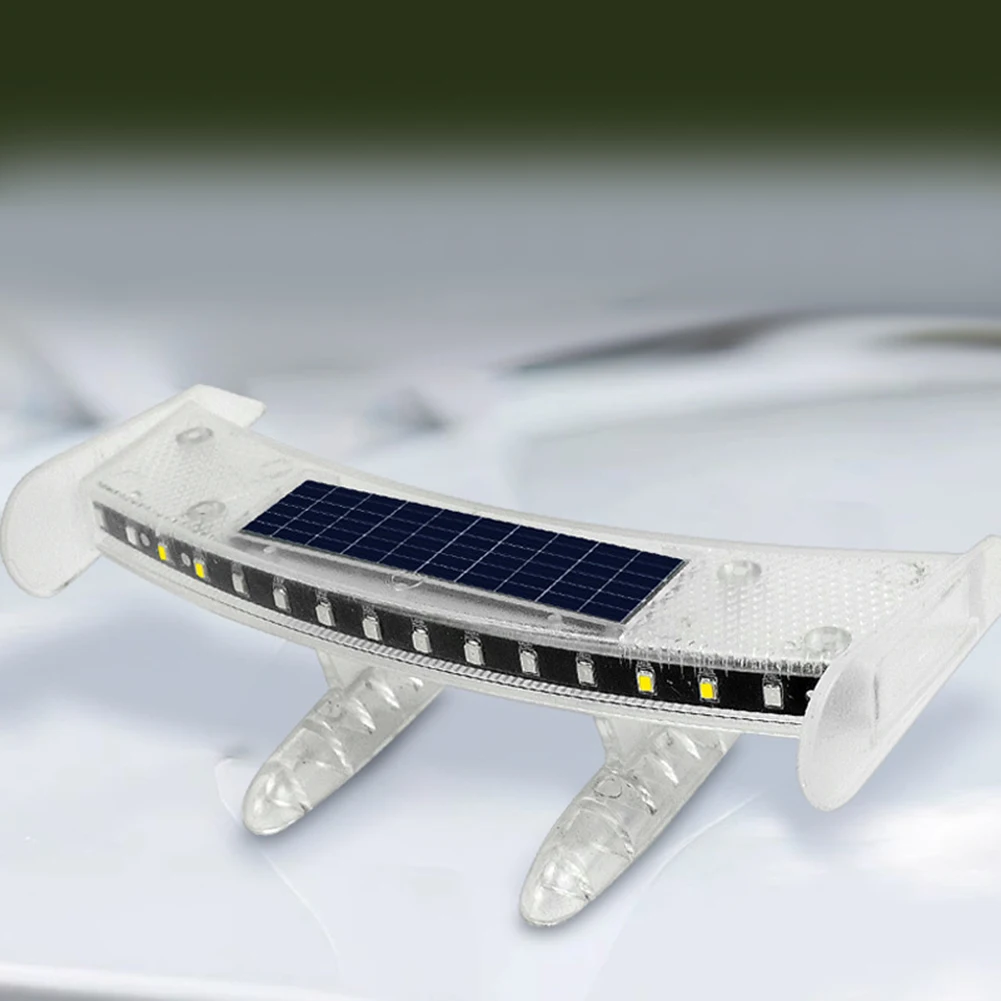 مصباح خلفي صغير للسيارة يعمل بالطاقة الشمسية، جناح LED وامض مقاوم للماء #3
