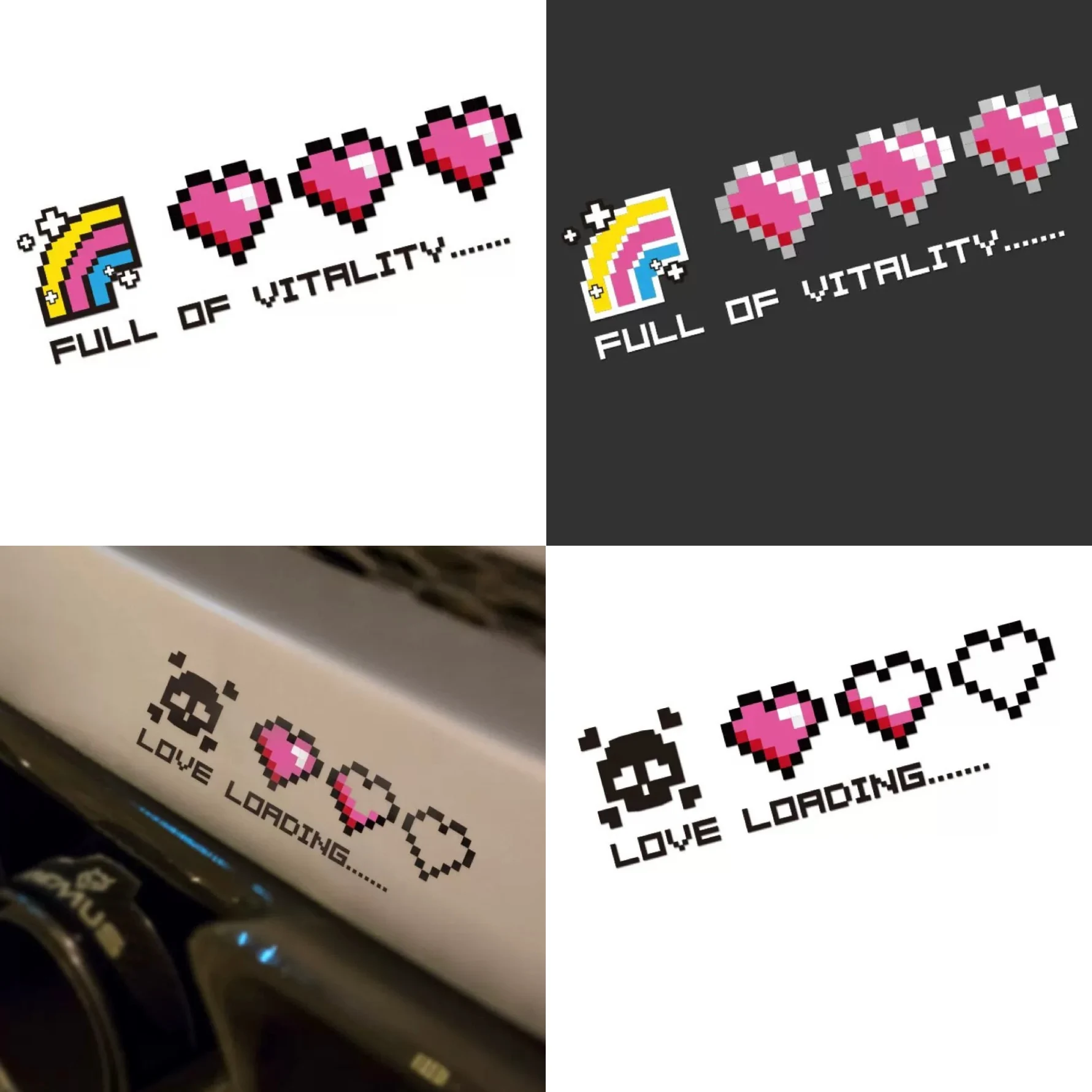 

Heart Skull Motorcycle Car Stickers Vinyl Decals - Reflective Waterproof Stickers Scratch Resistant for Helmet Body Modification