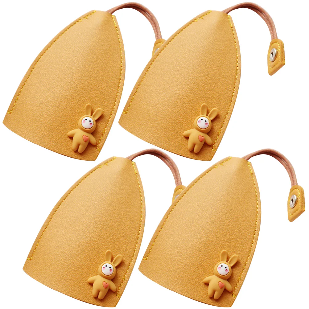 

4pcs Case For Car Keys Pu Fob Holder Compact Cover Bag Portable Key Organizer For Women Car Key Protector Cover