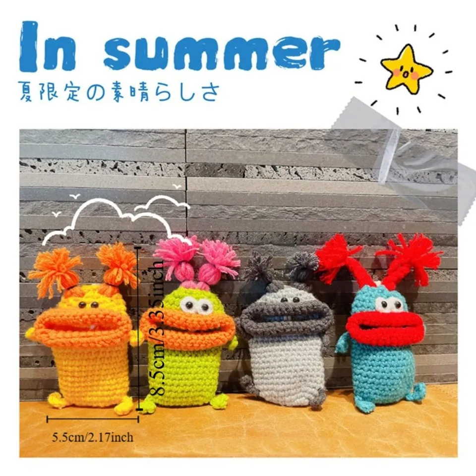 Knitted Key Chain Big Mouth Key Pouch for Kids