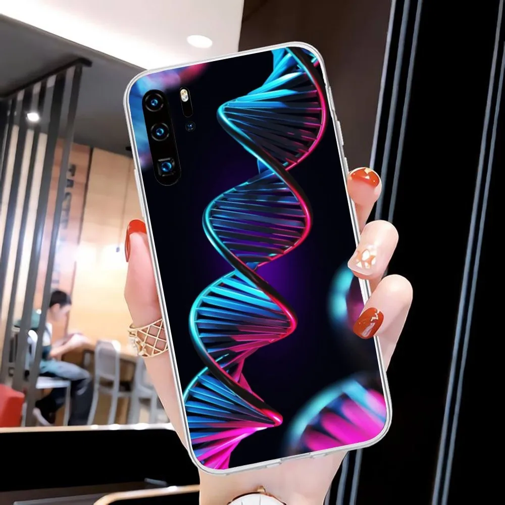 DNA Brain Neuron Mobile Phone Case for Huawei P50 P40 P30 Pro Mate 40 30 Pro Nova 8 8i Y7P Honor Clear Phone Cover Funda