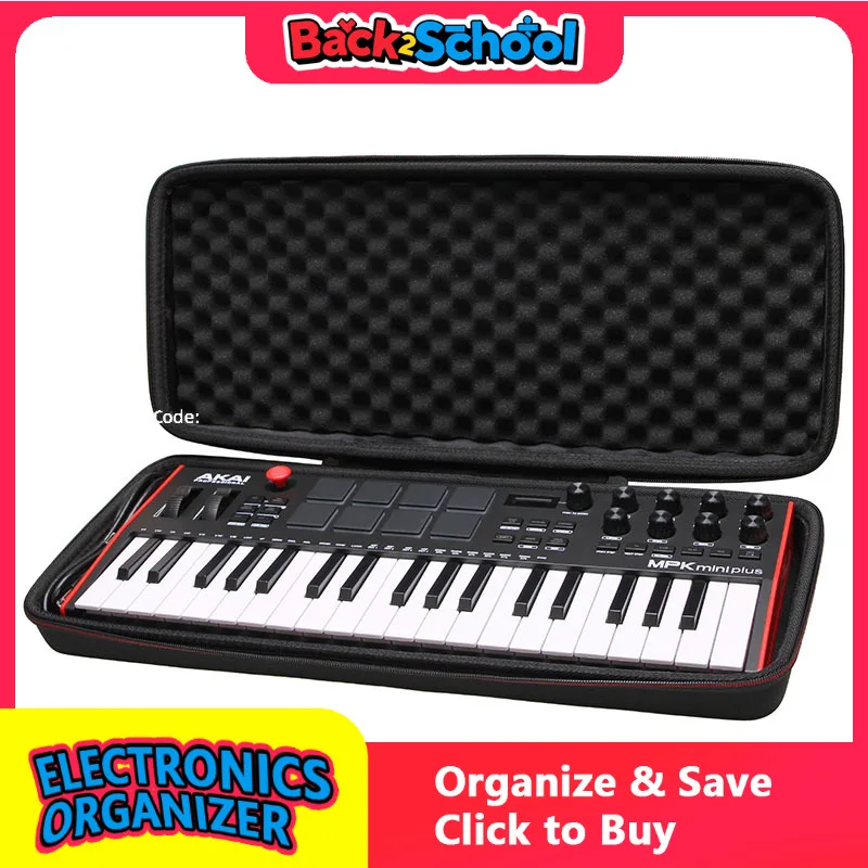 

EVA Жесткий Чехол для Akai Professional MPK Mini Plus MIDI Контроллер Защитная сумка для хранения (только чехол)