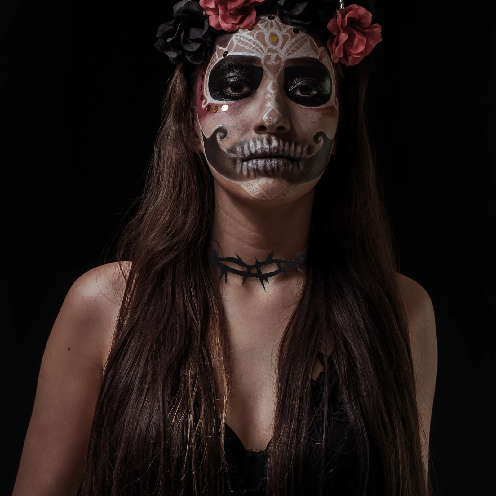 Collier de sorcière ras du cou Style gothique, mascarade d'épine pour femmes, accessoires de Costume d'halloween noirs, colliers de fête de vacances