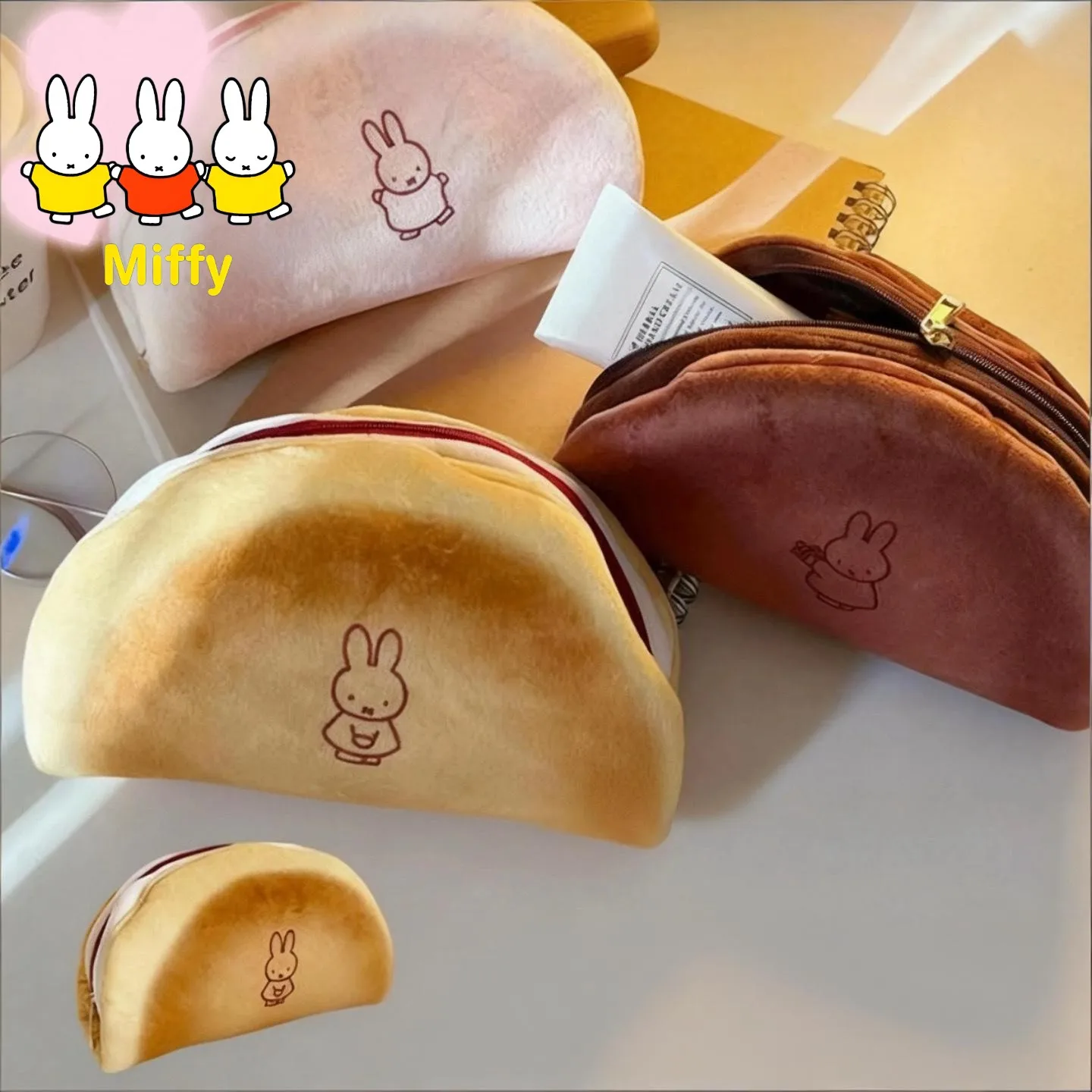 Kawaii Mifune Federmäppchen mit Kaninchenbrot, trendige Kreativität für Schüler, Schreibwaren, Makronen, japanische Cartoon-Make-up-Aufbewahrungstasche