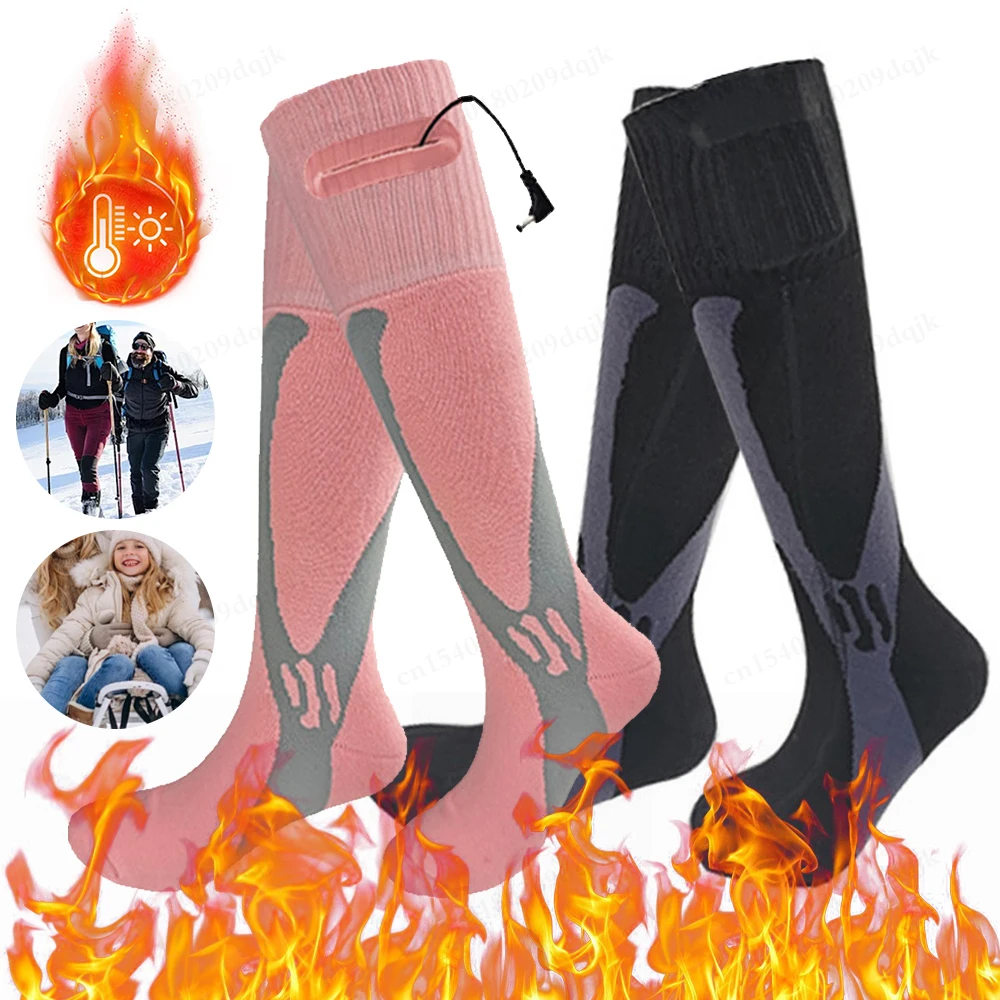 Electric Heated Socks Electric Heating Socks Fast Heating Outdoor Sport Socks Thermal Foot Warmers for Camping Hiking No battery