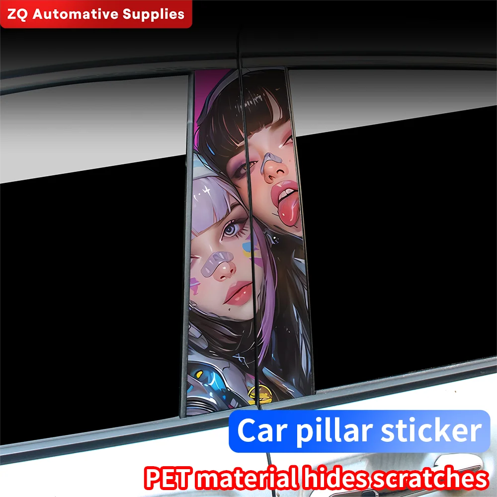 Gothic Nun Sister Car Stickers Auto B Pillar Waterproof Sunscreen Decor Cover Scratches Car Doors Pillar Vinyl Decals Accessorie