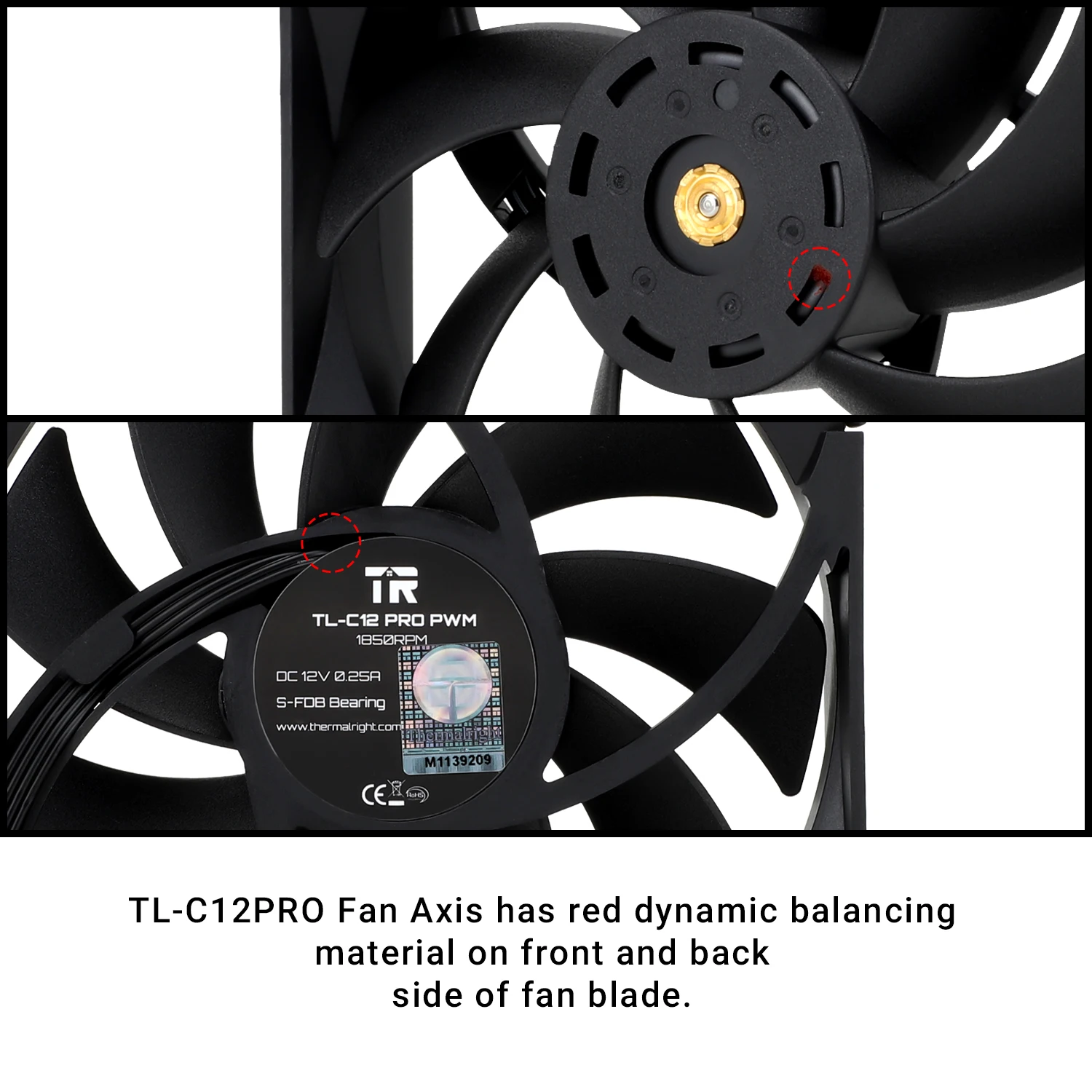 مروحة تبريد Thermalright 120 مم TL- C12 pro/pro G/PRO W مروحة تبريد وحدة المعالجة المركزية 1850 دورة في الدقيقة S-FDB تحمل 4Pin·Pwm #2