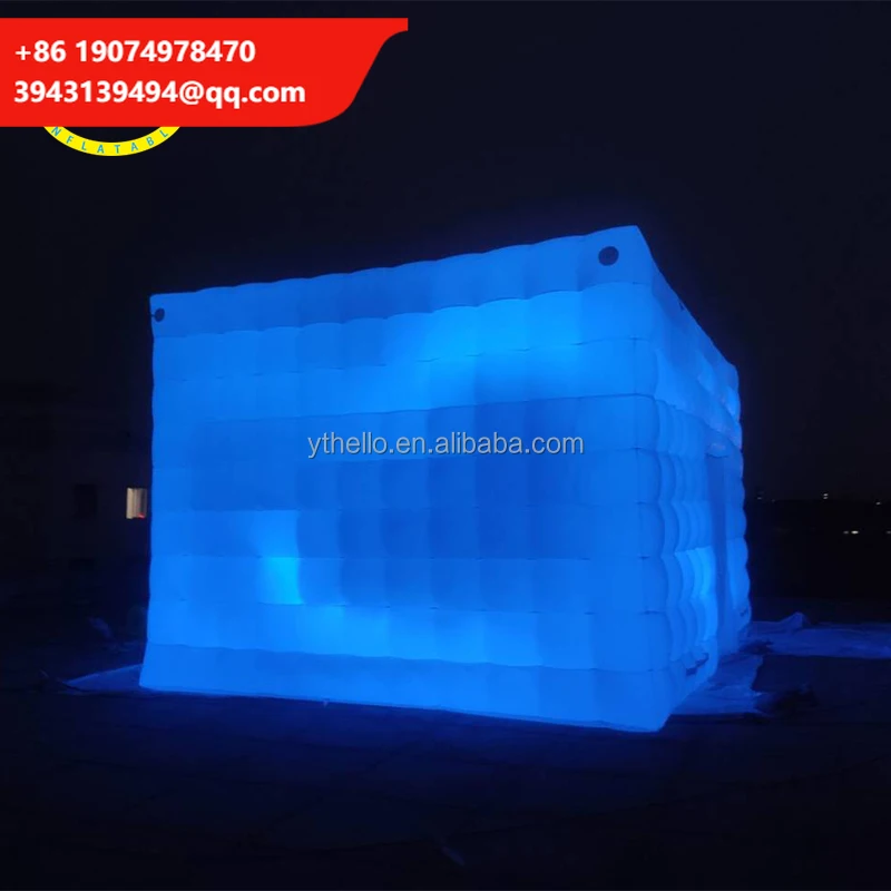 

Custom PVC Tarpaulin Inflatable Cube Tent Inflatable Nightclub With Lights