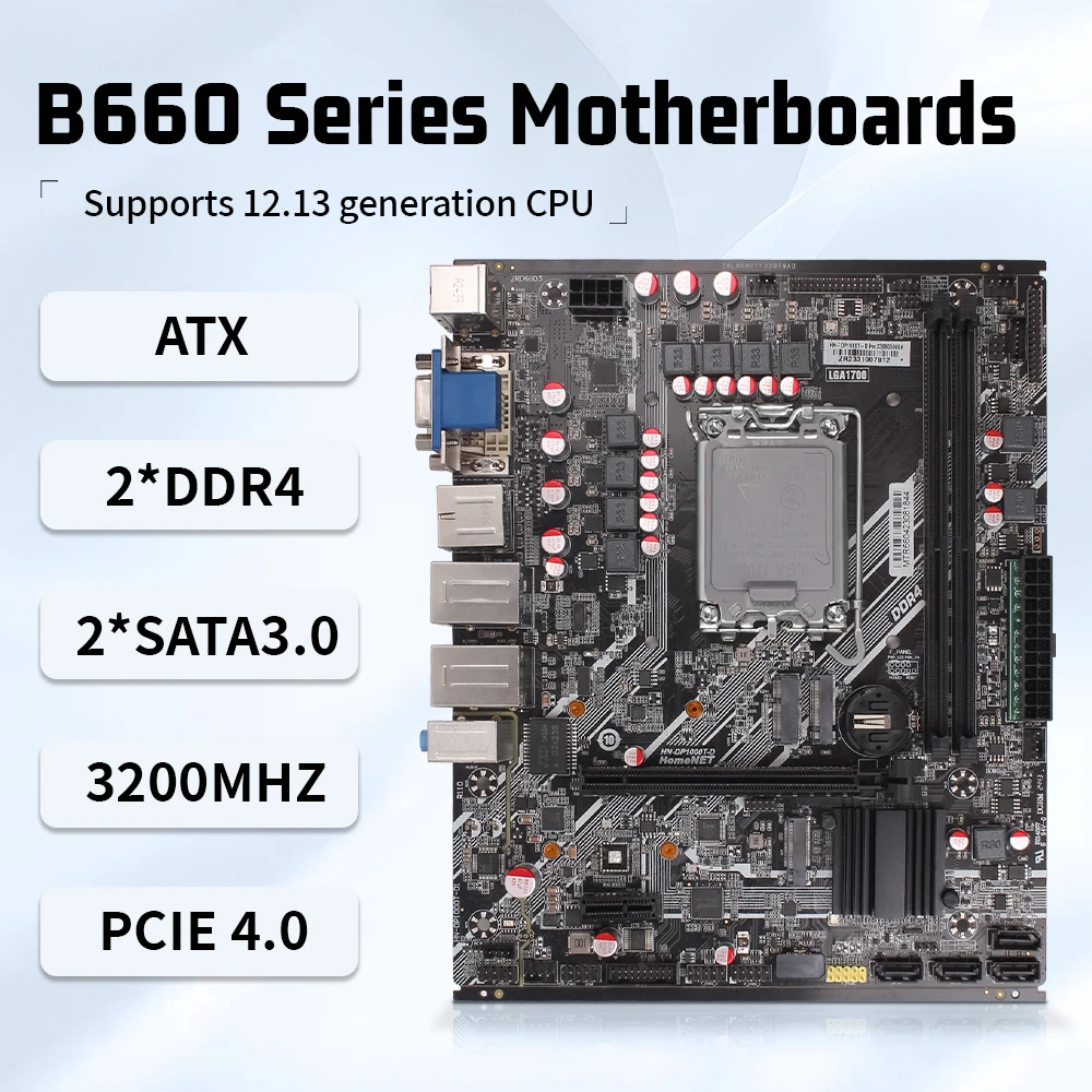 

Материнская плата SZKIOSK ATX B660 с поддержкой LGA1700, 12/13 процессоров Intel Celeron/Pentium/Core i3/i5/i7/i9, процессор DDR4, 64 ГБ, 3200 МГц