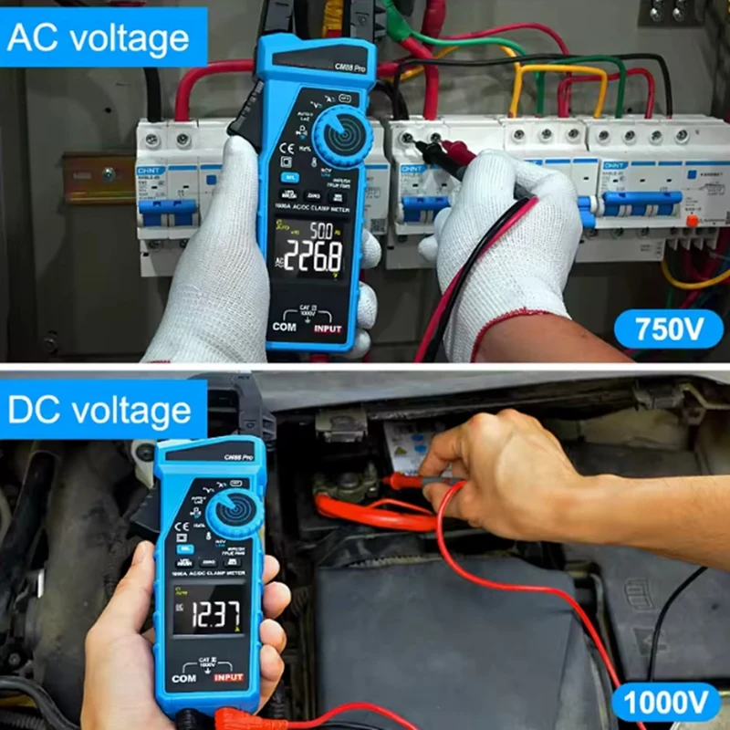 1000A True RMS Digital Clamp Meter 1000V AC DC Auto Voltage Recognition NCV Amperimetrica Capacitance Temp Ohm Hz Tester-A21R