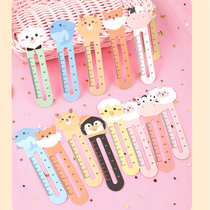 1000pcs Cute Animal Bookmarks with Mini Rulers Kawaii Stationery Wholesale Kids Prizes Students Gifts School Study Accessories