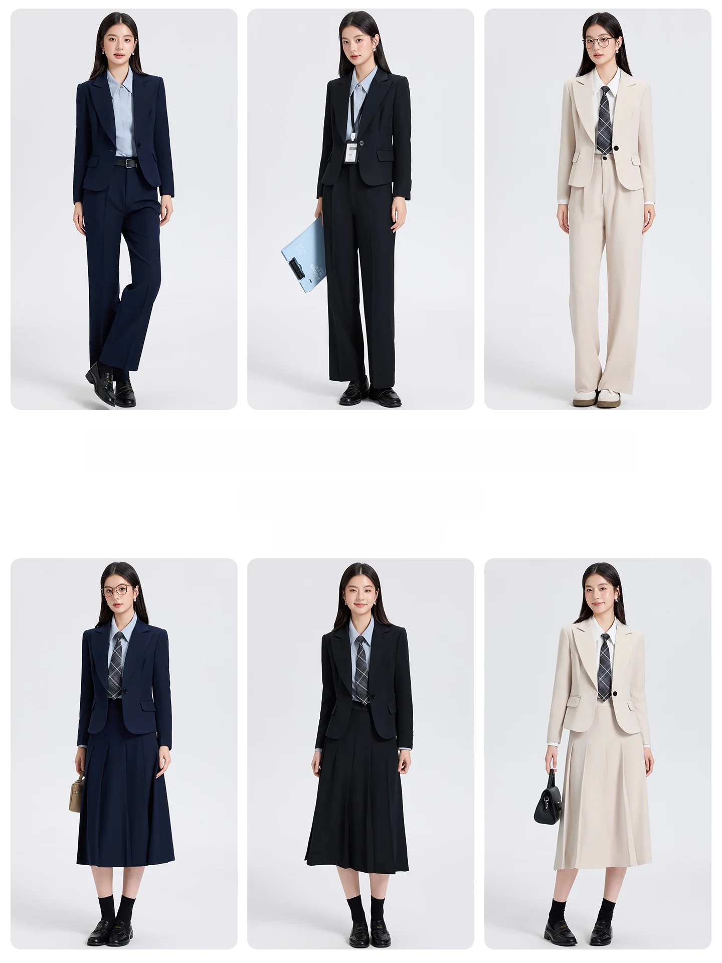 Cobalt Blue Women's Suiting Outfit Professional Interview Commute Fashion Workwear Polyester Fiber Long Sleeve Classic Collar
