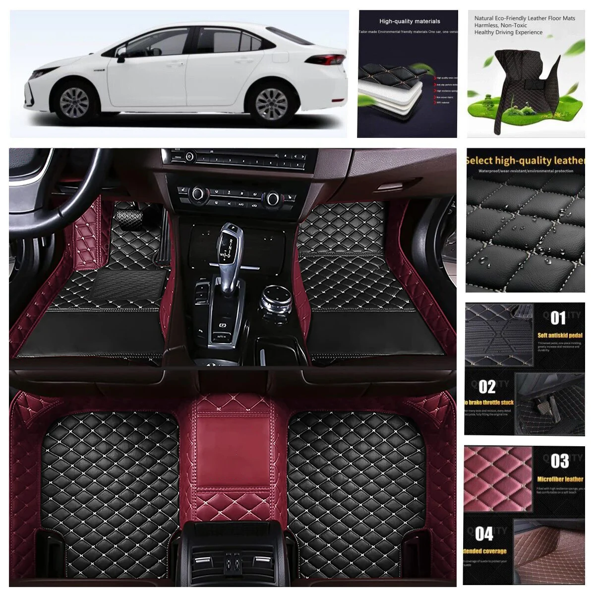 ثلاثية الأبعاد بو الجلود مقاوم للماء الحصير سيارة مخصصة لسيارات BMW 4 كوبيه F32 G22 2013-2024 2 أبواب السيارات السجاد القدم Coche بطانات