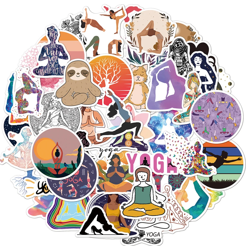10/30/50 sztuk Vintage joga Mandala kwiaty naklejki Graffiti naklejki deskorolka laptop telefon wodoodporna naklejka dla dzieci klasyczna zabawka