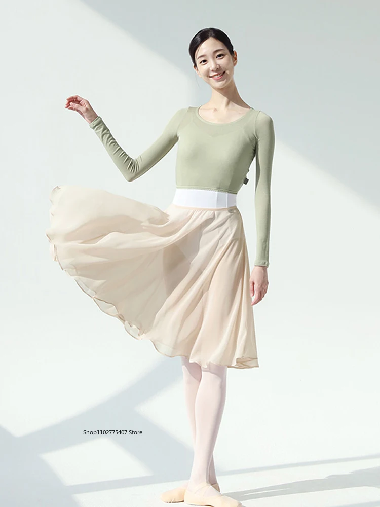 

Цельный костюм для балета, танцевальный костюм, гимнастический костюм, газовая юбка, полуюбка, костюм для физической практики, вечерние платья