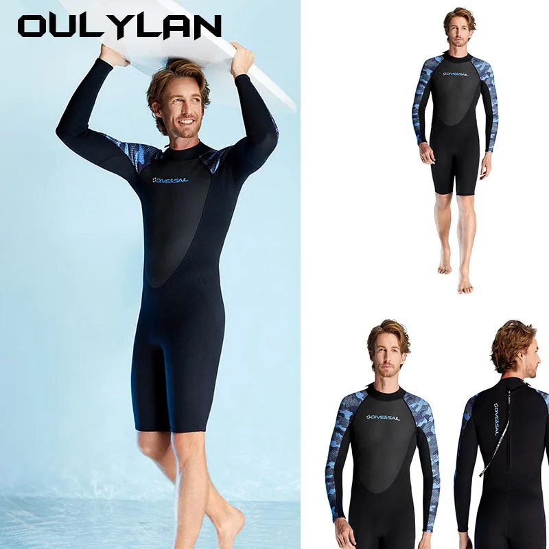 2024 2MM Jumpsuit Long Sleeved Shorts Diving Suit Scuba Diving Thermal Warm Wetsuits Full Suit Swimming Surfing Swimsuit