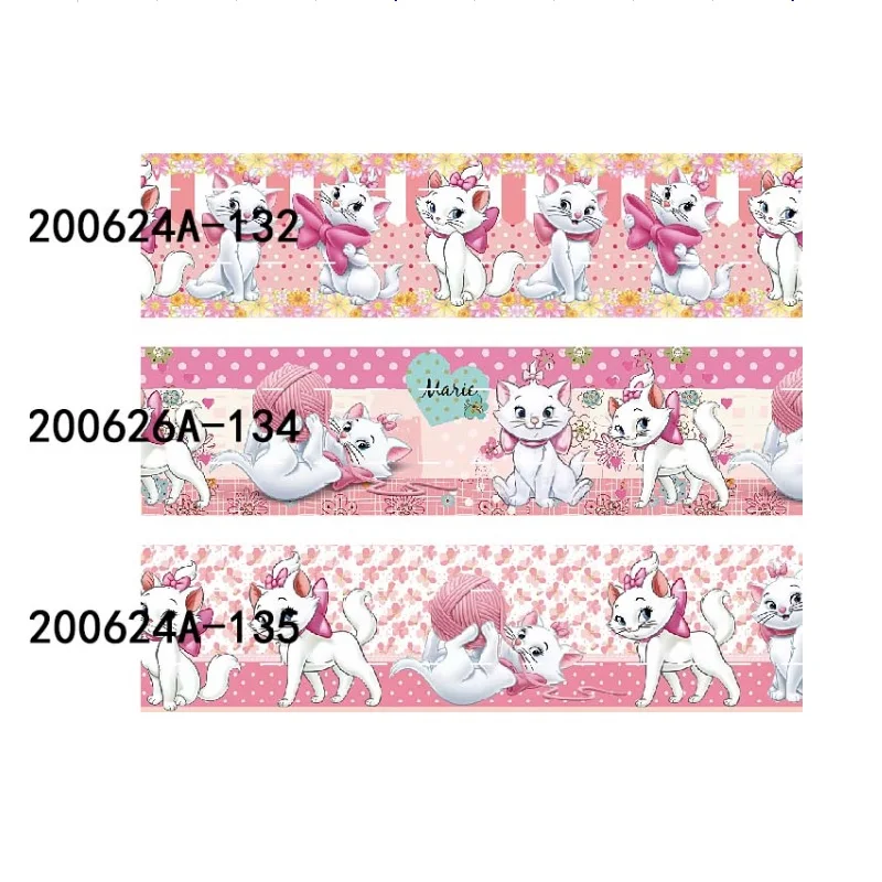 Disney Marie Cat Grosgrain Ribbon 22mm 25mm 38mm stampato per fai da te 50yards archi forniture artigianali decorazione materiali fatti a mano