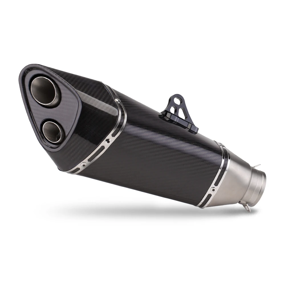 

Universal 51MM Motorcycle Exhaust Muffler Yoshimura R11 Double Hole Carbon Fiber Modified Muffler for Cbr250rr Crf150 Mt03 Mt15