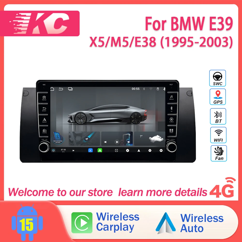 Para BMW E39X5/M5/E38 (1995-2003) dsp, CarPlay, Android Auto, entrada de cámara de reversa, pantalla dividida, navegación y otras funciones.