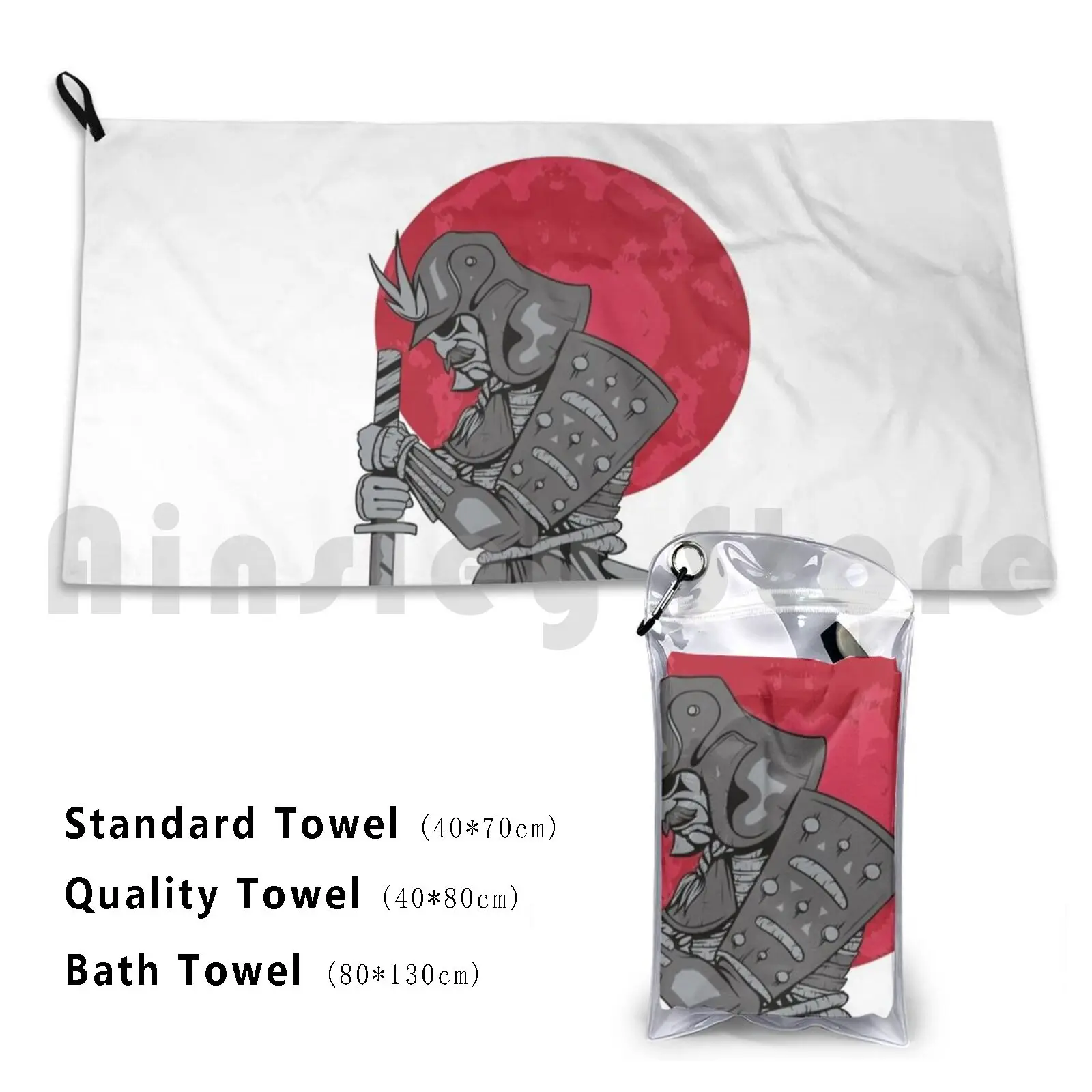 Japan Samuraj Bath Towel Beach Cushion Japan Samuraj Fighter Ninjutsu Sword Aikido Asia Asian Bad Bonsai Cat