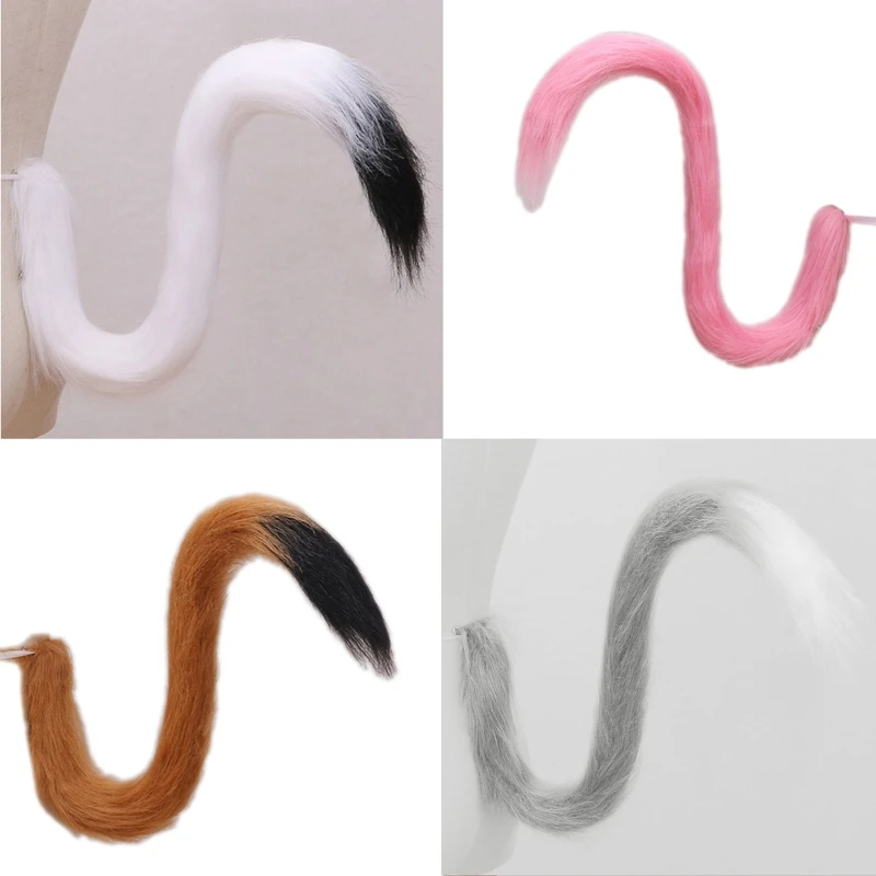 Costume Anime Long for Cat Tail Adults Kids Halloween Party Costume Props