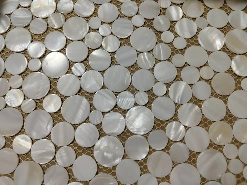 

Белая случайная пенни, круглая мозаика в виде ракушки, перламутровый декор, кухня, комната, душ, отель, спа, настенная плитка, обои