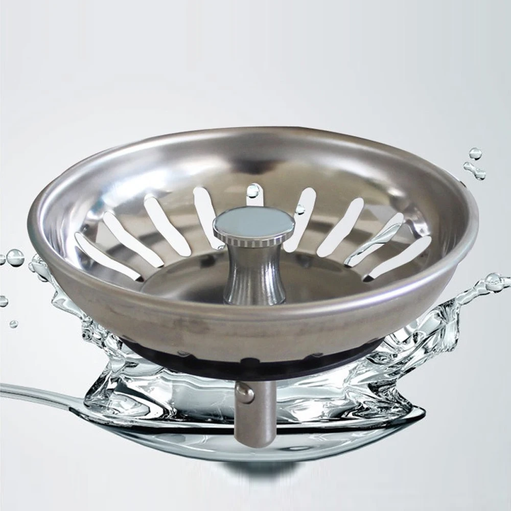 1PC Stainless Steel Sink Plug Cover for Kitchen Sink Strainer Filter Bathroom Sewer Drain Strainer Basin Sink Waste Filter Plug
