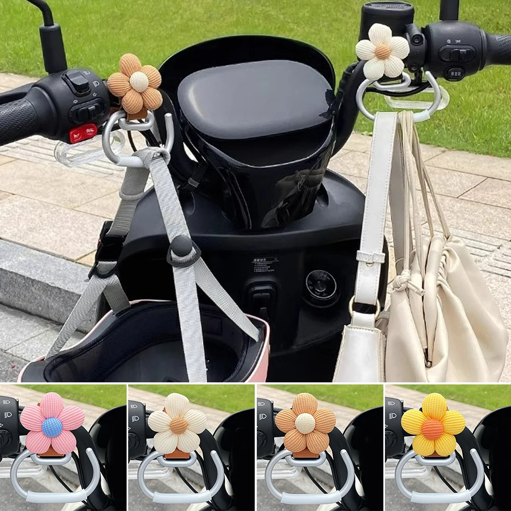 

Aluminium Alloy Motorcycle Hand Bar Hook Helmet Storage Luggage Bag Hanger Holder with Flower For Bicycle Scooter Electric Bike
