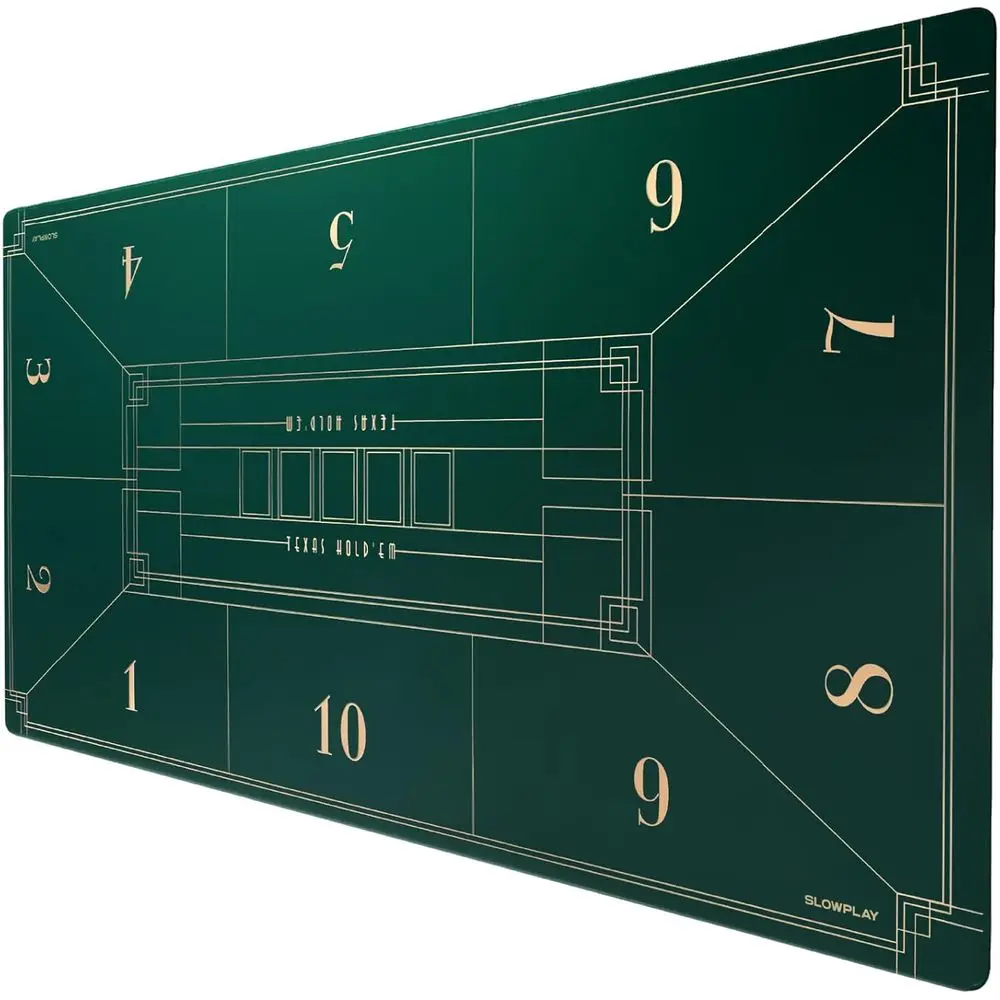 

Портативный покерный коврик 70x35 см с дизайном в стиле ар-деко, обработанными краями, гладкой поверхностью и сумкой для переноски для путешествий