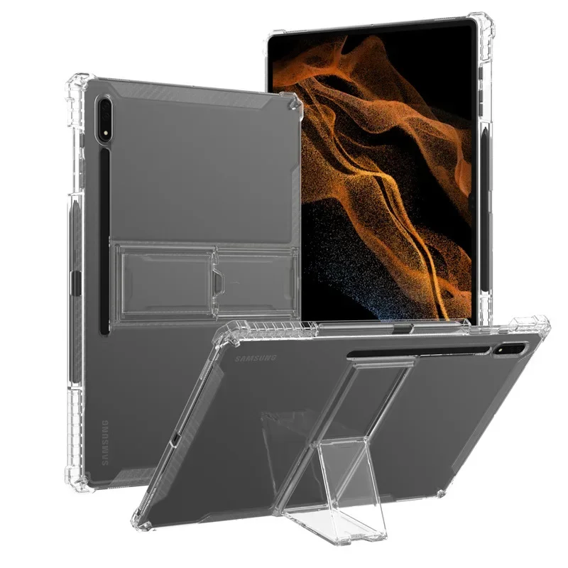 Stand Case For Samsung Galaxy Tab S9 Ultra SM-X910 X916B S8 Ultra SM-X900 X90 14.6 Pen Slot Soft Air-cushion Tablet Holder Shell