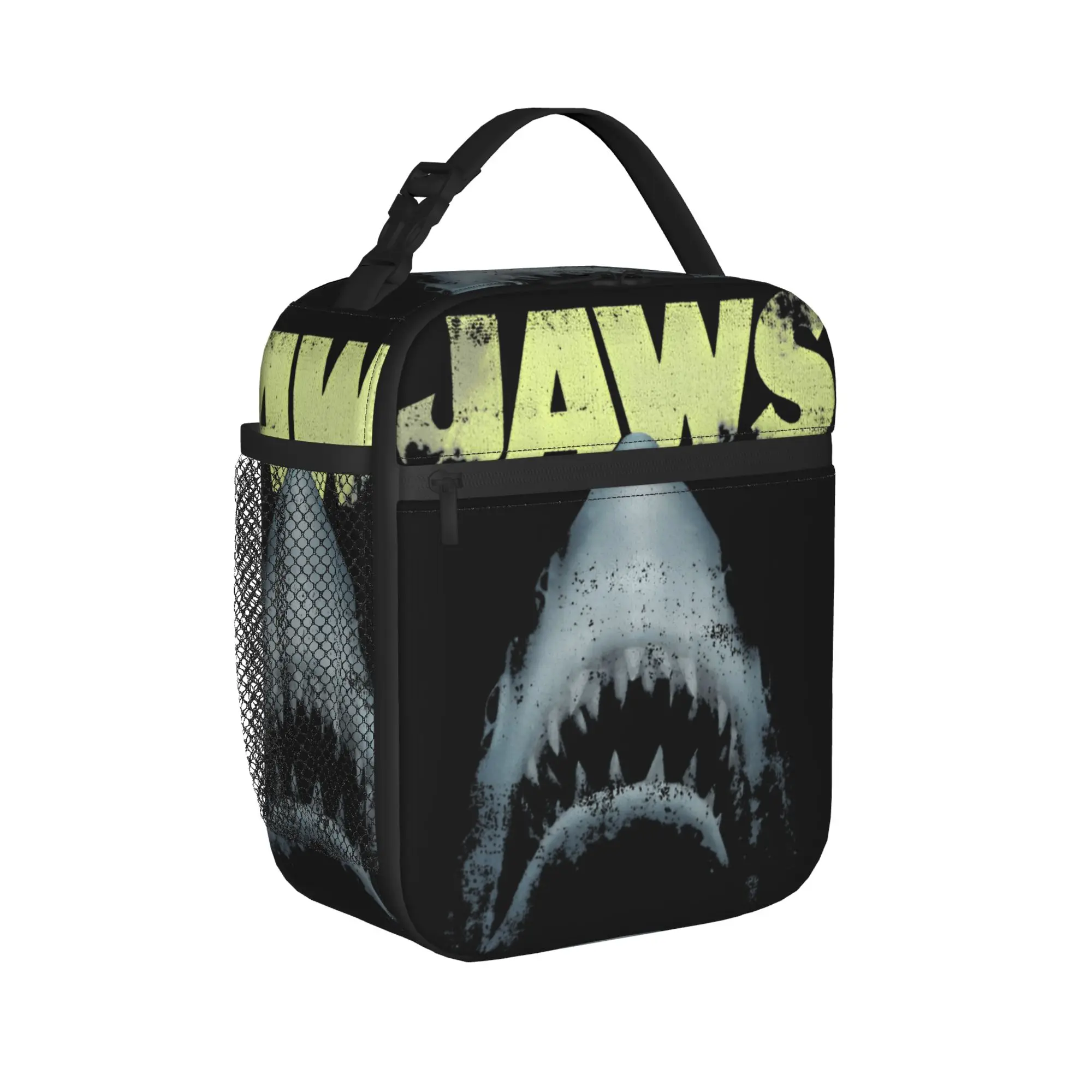Jaws Photo Negative Distressed Poster Lunch Bag Fashion Picnic Lunch Box Print Portable Cooler Bag