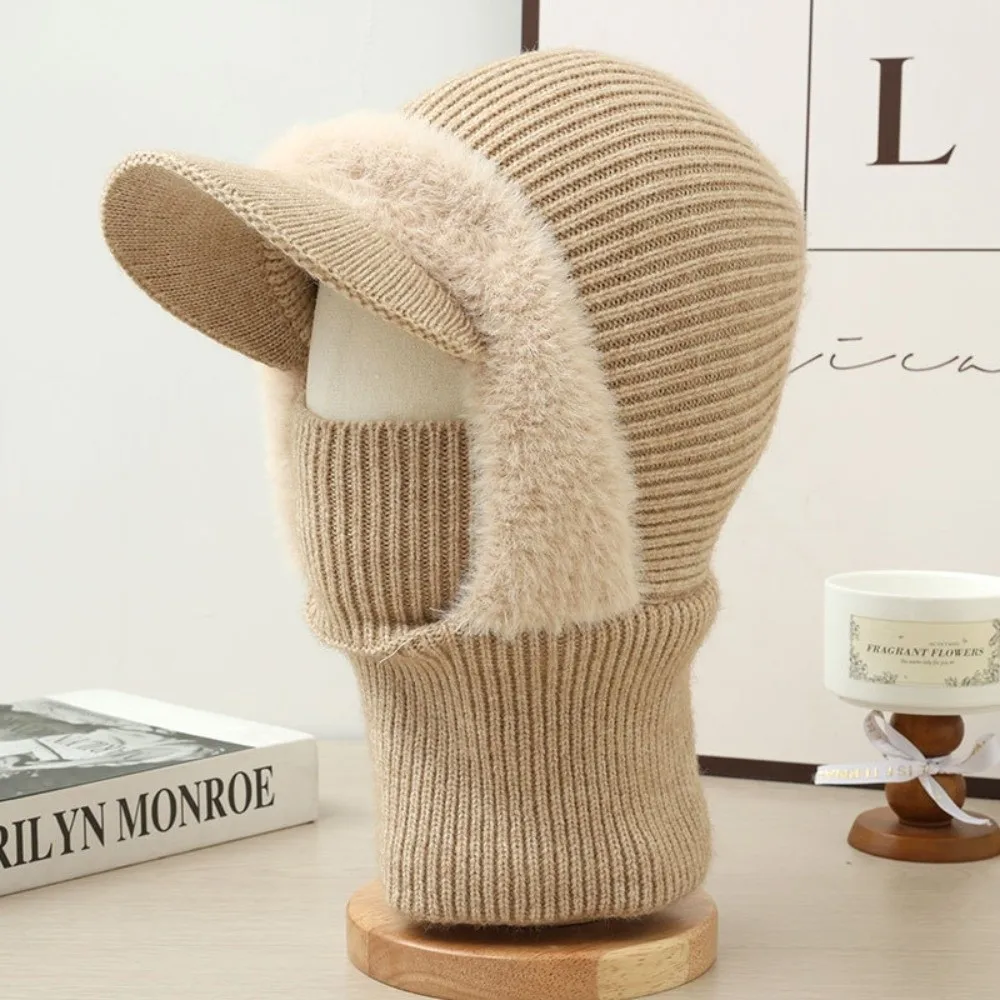 

Gifts Outdoor Windproof Knitted Hat One-piece Full Cover Style Winter Hats Soft Windproof Cold Keep Warm Beanie Cap