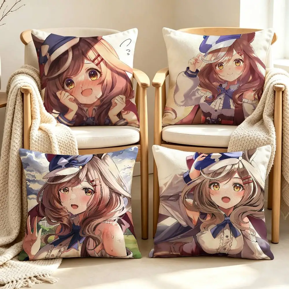 M-Matikanetannhauser U-Umamusume Customizable Square Pillow case Double Sided Print Sofa Bedroom Decor Cushion Cover