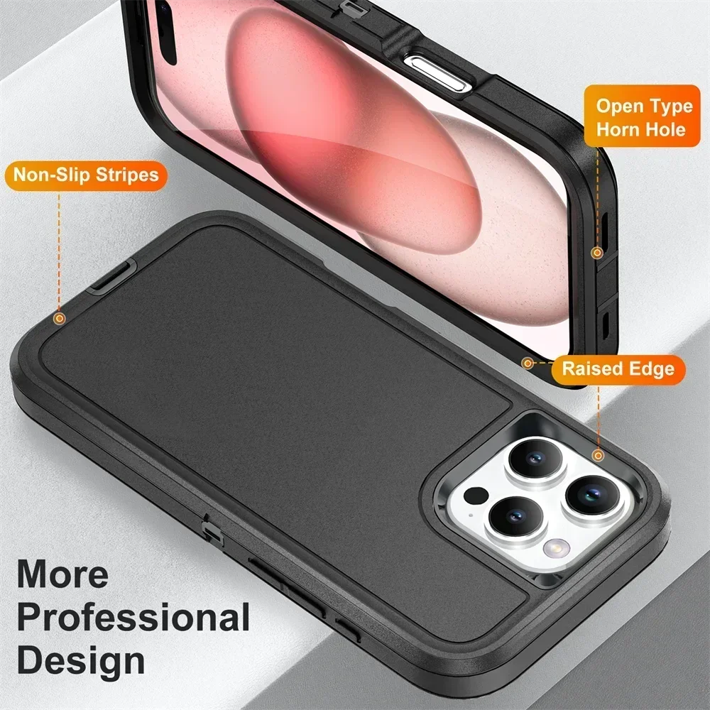 Case For iPhone 16 15 14 13 12 11 Pro Max XS XR 8 7 6 Plus Heavy Duty Shockproof Anti-Scratch Rugged Protective with Full Cover