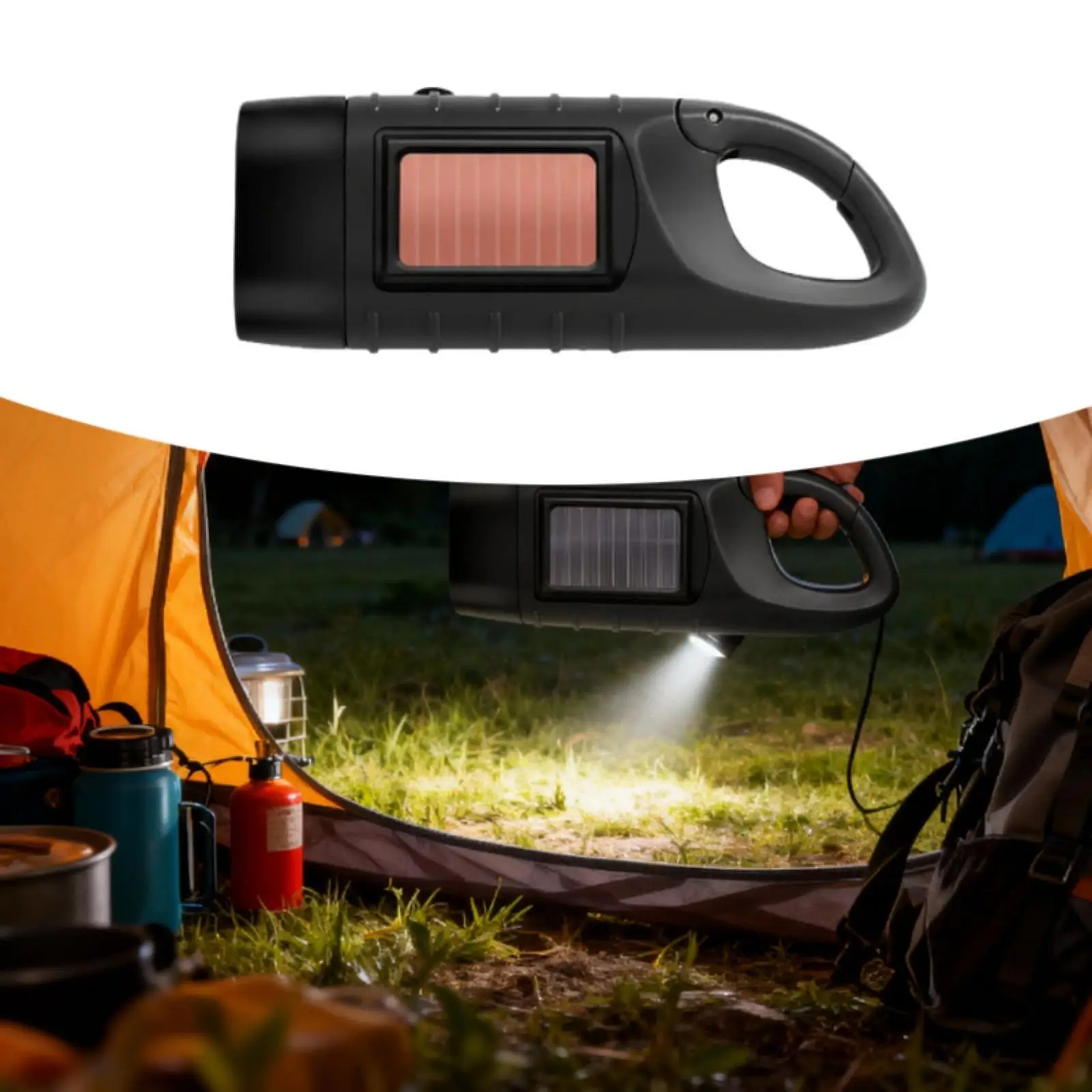 

Hand Crank Solar Powered Camping Flashlight High Brightness Led Torch Portable Rechargeable Light for Hiking and Survival
