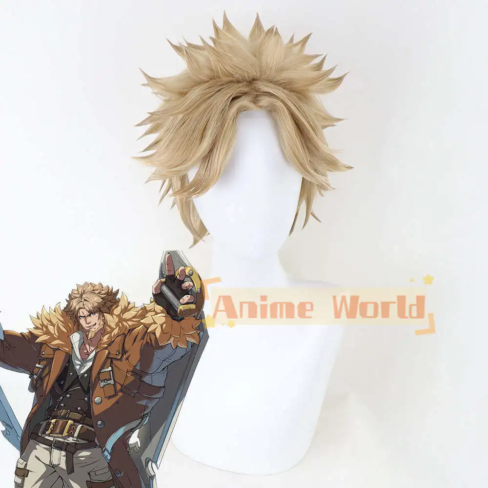 STRIVE Leo Whitefang Golden Cosplay Wig  Synthetic Hair Halloween Role Play Party Carnival Wig Cap