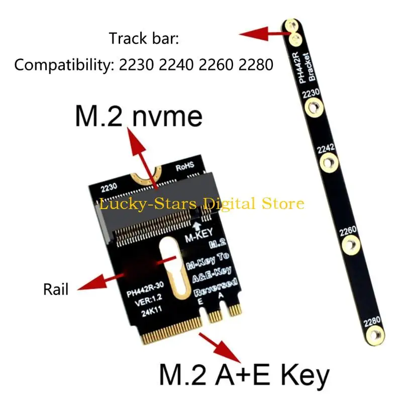 Adattatore T3EE M.2 A+E a NVME con staffa PCIE4.0 M.2 Interfacce WiFi A+E CHIAVE A MARDA CHIAVE M RISERSE per 2230 2242 2260