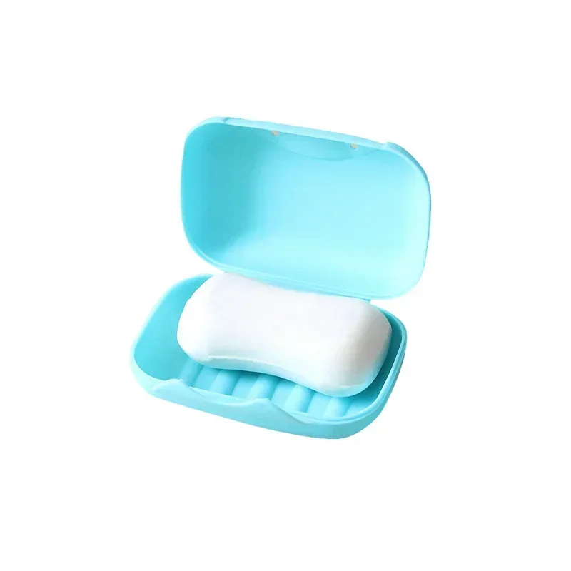 Travel Handmade Soap Box Soap Case Dishes Waterproof Leakproof Soap Box with Lock Box Cover 4 Colors