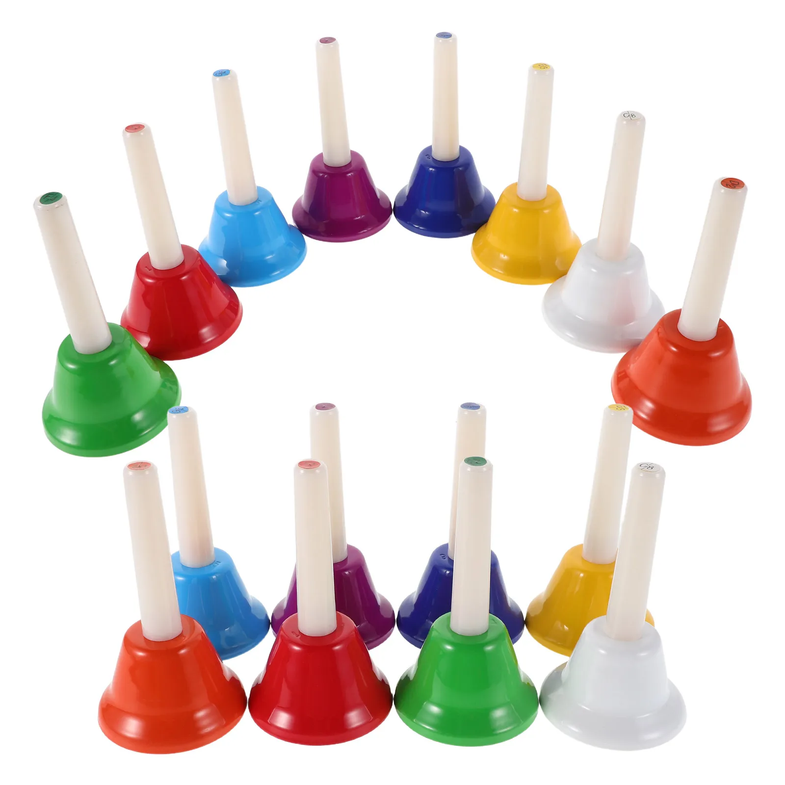 

16pcs Percussion Class Bells Large Size Accurate Sound Durable Versatile Musical Instruments Rhythm Maracas Kids Handbells