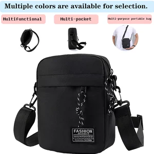 Neutral style shoulder bag for men and women, can be worn as a single shoulder strap in a solid color nylon material.