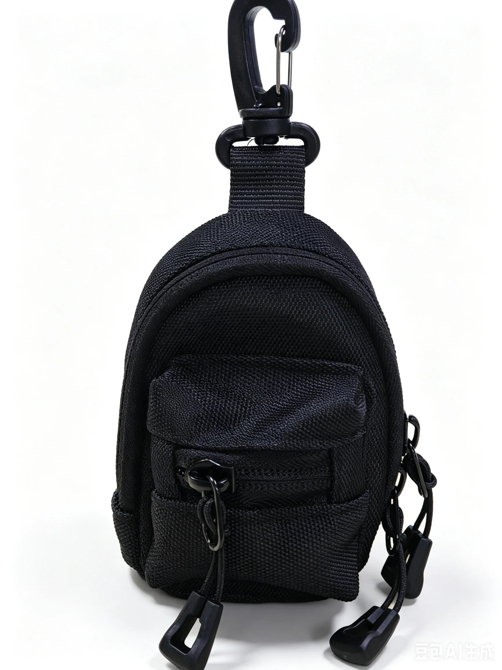 Men Carabiner Backpack Keychain Pouch Nylon Mini Wallet Zipper Coin Purse Clip-On Small Bag for Hiking Camping Keys Earbuds view 4