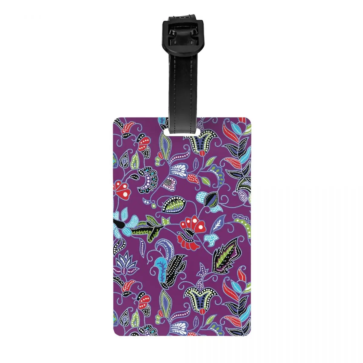 

Sarong Kebaya Batik Purple Luggage Tag for Suitcases Privacy Cover ID Label