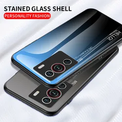 Nubia Z40 Pro Z40Pro NX701J Case Gradient Grain Tempered Glass Hard Back Cover for ZTE Nubia Z40 Pro NX701J Silicone TPU Bumper